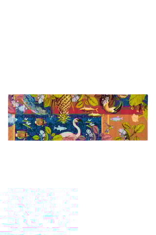 Vloerkleed - Kobaltblauw en beige - 55 x 180 cm