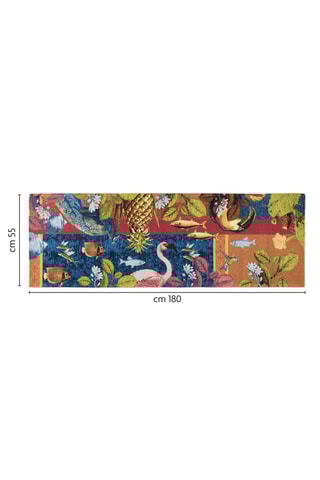 Vloerkleed - Kobaltblauw en beige - 55 x 180 cm