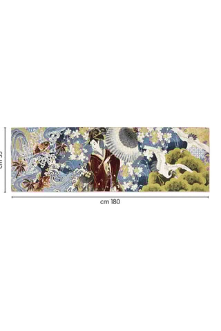 Loper - Kobaltblauw en bordeauxrood - 55 x 180 cm