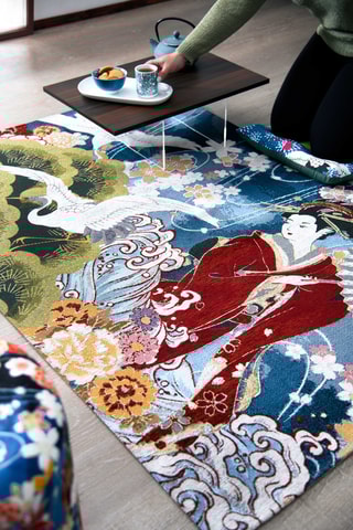 Vloerkleed - Blauw - 165 x 110 cm