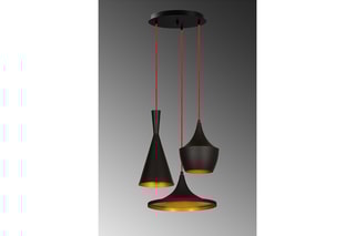 Hanglamp Elmas - Zwart en Koperkleurig - 3 x 100 W