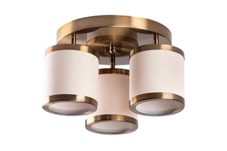Candeeiro de teto Way - Branco e dourado - 3 x 40 W