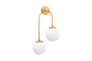 Wandlamp Jewel - Goudkleurig en Wit - 2 x 15 W