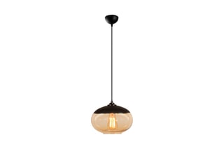 Hanglamp Camini - Zwart en Honingkleurig - 100 W