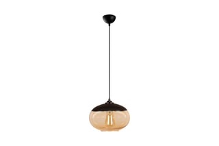 Hanglamp Camini - Zwart en Honingkleurig - 100 W