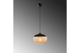 Hanglamp Camini - Zwart en Honingkleurig - 100 W