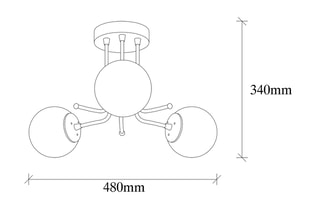 Hanglamp Daisy - Zwart - 3 x 40 W