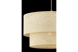 Candeeiro suspenso - Bege e dourado