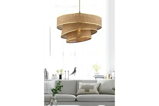 Candeeiro suspenso Couper Hazeran - Bege e dourado