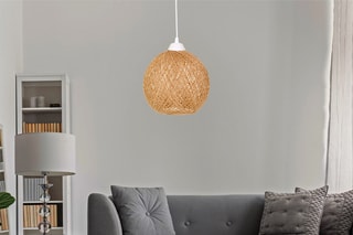 Candeeiro suspenso - Branco e bege - 40 W
