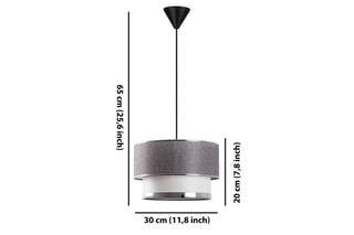 Hanglamp Cake - Grijs en Zilverkleurig - 40 W