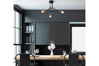 Plafondlamp - Zwart en Bronskleurig - 3 x 15 W