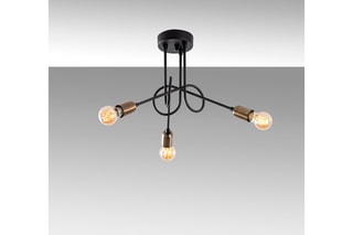 Plafondlamp - Zwart en Bronskleurig - 3 x 15 W