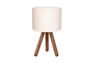 Candeeiro de mesa Ayd em madeira Castanho e cru