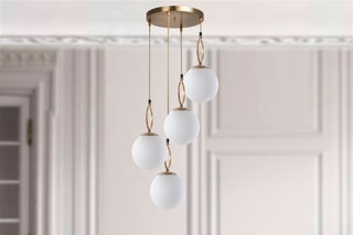 Hanglamp Morino - Wit en Goudkleurig - 4 x 60 W