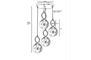 Hanglamp Morino - Wit en Goudkleurig - 4 x 60 W