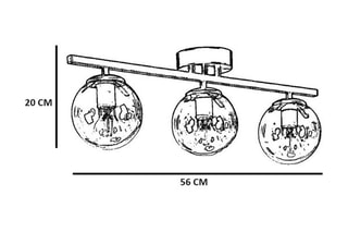 Plafondlamp - Zwart en Wit - 3 x 60 W