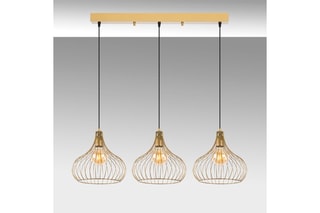 Hanglamp Teldamla - Glanzend Goudkleurig - 3 x 40 W