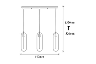 Hanglamp Cerco - Zwart en Goudkleurig - 3 x 60 W