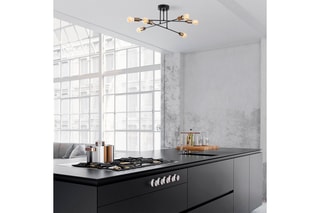 Hanglamp Flower - Zwart en Goudkleurig - 6 x 40 W