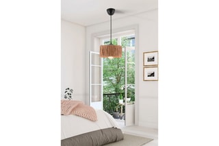 Candeeiro suspenso - Natural e preto