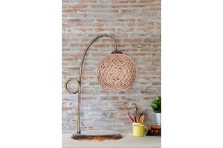 Candeeiro de mesa Bronze e dourado-rosa
