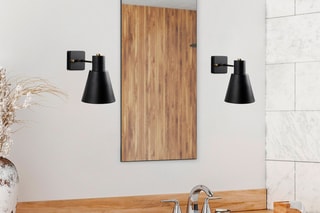 Aplique de parede Funnel - Preto e dourado -  40 W