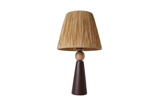 Candeeiro de mesa - Castanho e natural