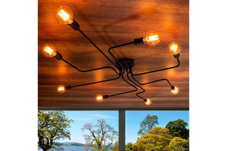 Plafondlamp Truva - Zwart - 8 x 100 W