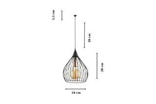 Candeeiro suspenso LB046 - Preto - 40 W