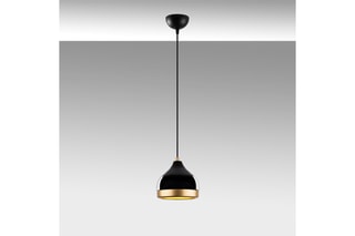 Candeeiro suspenso Yildo - Preto e dourado - 40 W