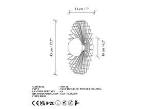 Aplique de parede Kaya - Dourado - 10 W