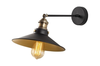 Wandlamp Saglam Zwart en Goudkleurig