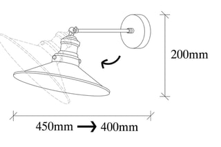 Wandlamp Saglam Zwart en Goudkleurig