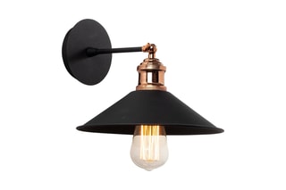 Wandlamp Berceste Zwart en Roségoudkleurig -