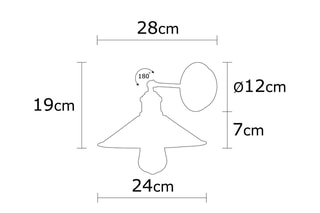 Wandlamp Berceste Zwart en Roségoudkleurig -