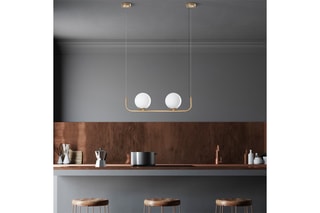 Hanglamp Faruk - 13711 - Goudkleurig en Wit - 2 x 40 W
