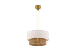 Candeeiro suspenso - Bege e branco - 45 -60 W
