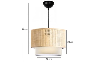 Candeeiro suspenso Natural e preto