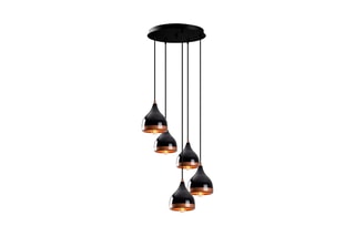Candeeiro suspenso Yildo - Preto - 5 x 100 W