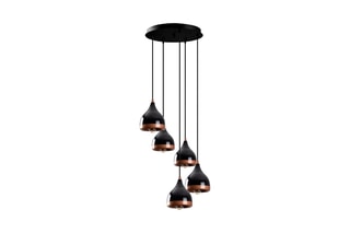 Candeeiro suspenso Yildo - Preto - 5 x 100 W