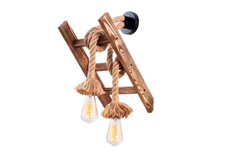 Aplique de parede em madeira Erebos - Natural - 2 x 100 W