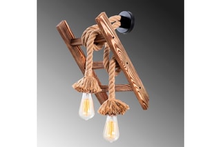 Aplique de parede em madeira Erebos - Natural - 2 x 100 W