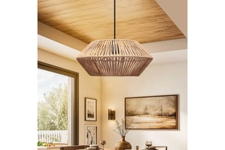 Candeeiro suspenso - Natural e preto - 40 W