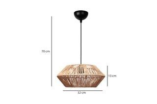 Candeeiro suspenso - Natural e preto - 40 W