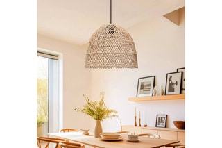 Candeeiro suspenso - Natural e preto - 40 W