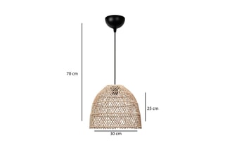 Candeeiro suspenso - Natural e preto - 40 W