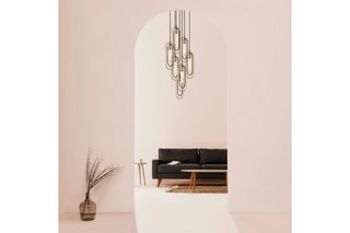 Hanglamp Cerco - Zwart en Goudkleurig - 7 x 40 W