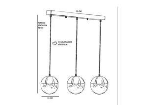 Hanglamp Küre 3 - Goudkleurig - 3 x 60 W