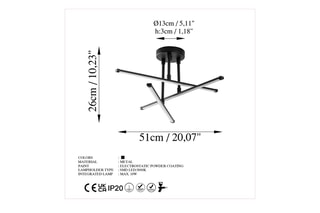Candeeiro de teto LED Ledflower - Preto - 18 W